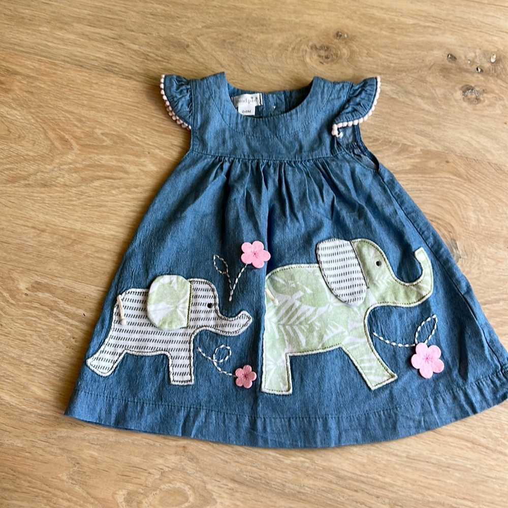 Mud pie chambray elephant dress